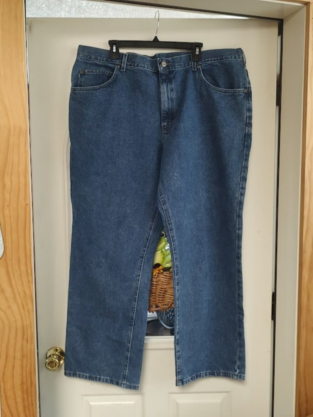 New L.L. Bean Blue Stone Washed Boot Cut Jeans Size Men's 44/32